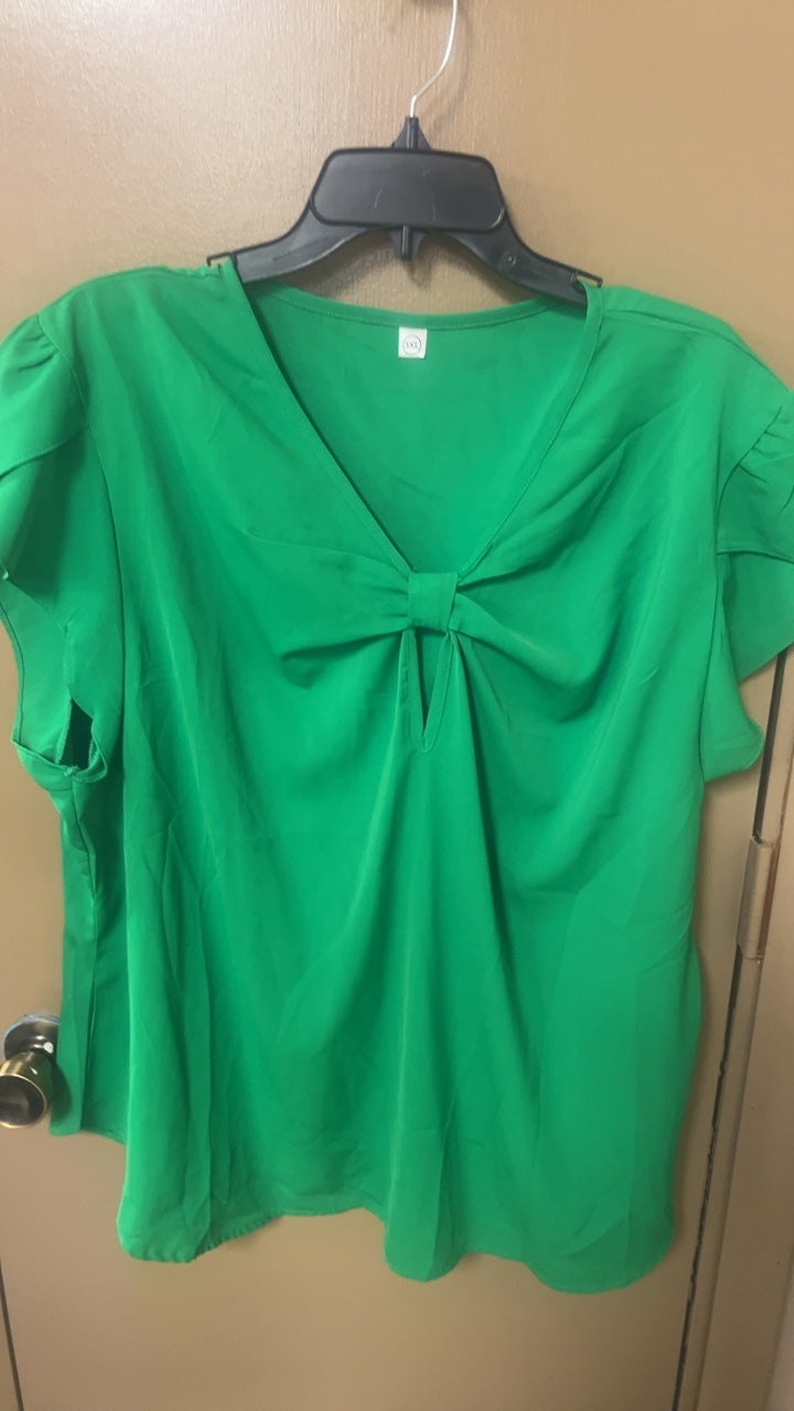 Green Blouse 3X