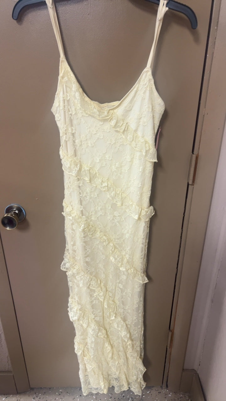 Yellow Lace Dress Large