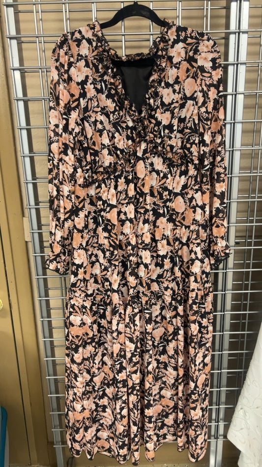 Black Floral Dress XL
