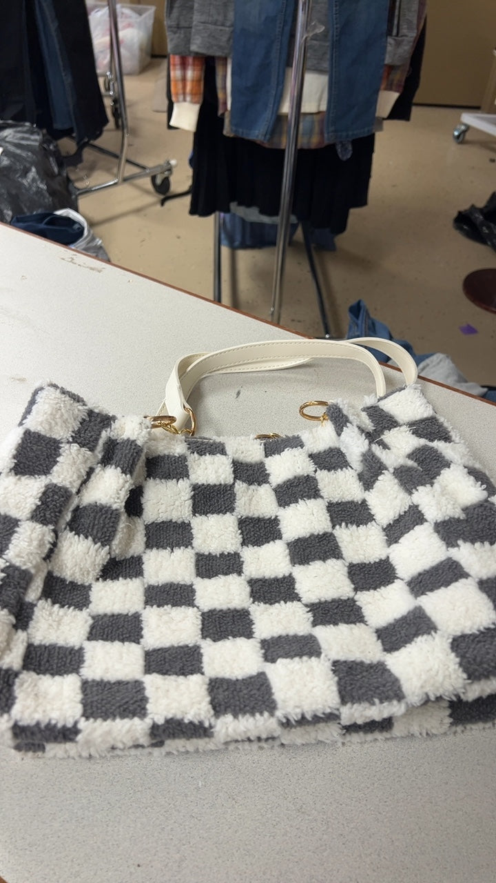 Fuzzy Checked Bag