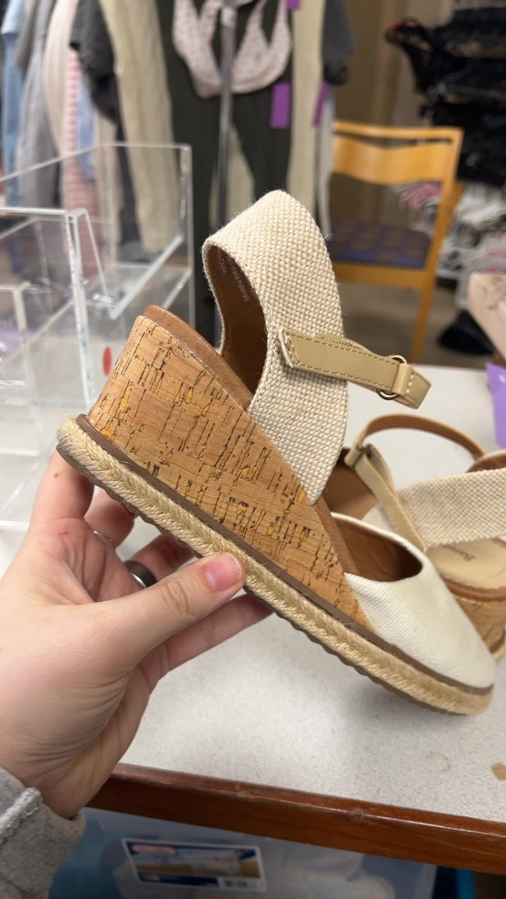 White Wedge Sandals 8