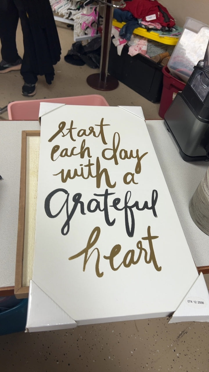 Decorative Sign Grateful heart