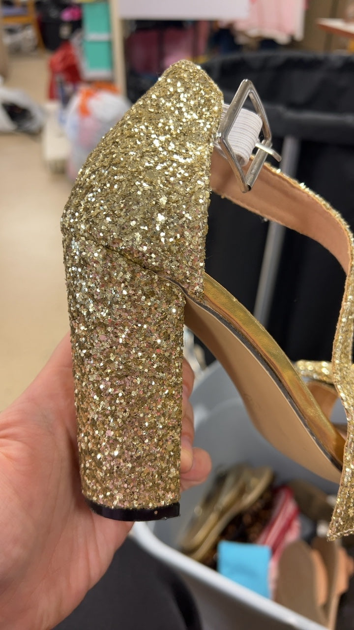 Gold Glitter Heels 