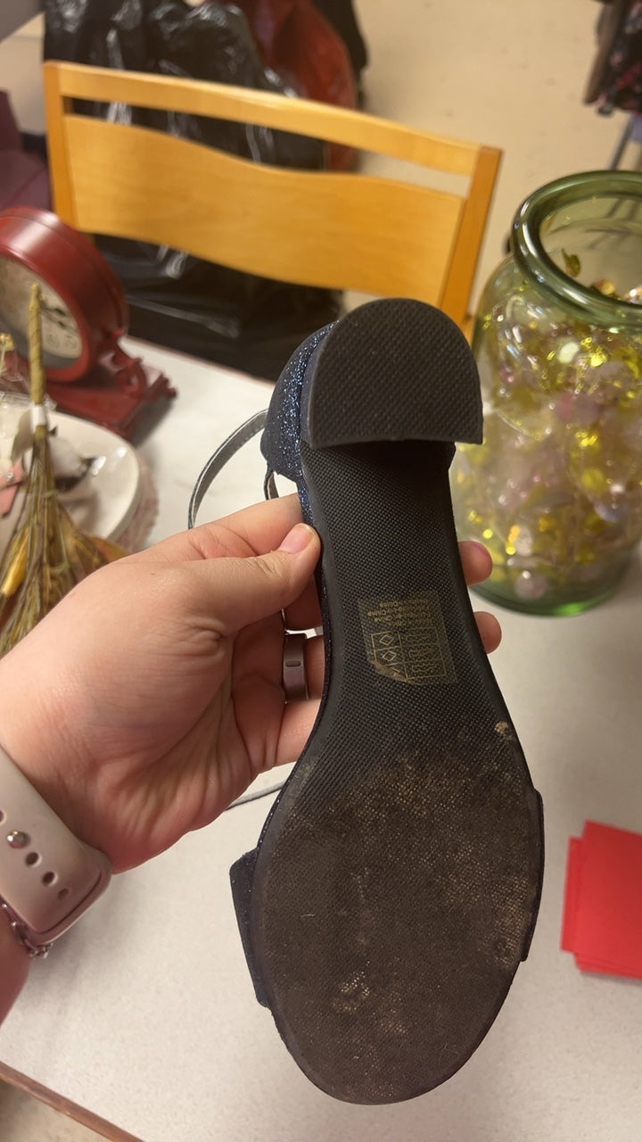 Navy Sparkle Sandals 8