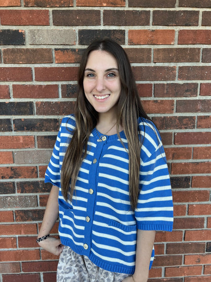     Easy Days Cardigan-Blue