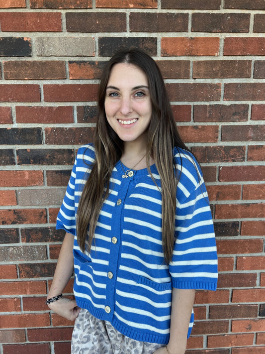     Easy Days Cardigan-Blue