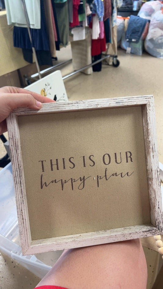 Decorative Framed Sign Happy place