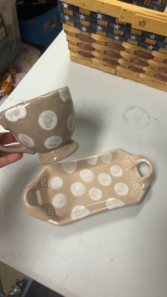 Ceramic Mug and Tray Nude