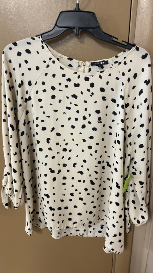 Blouse XXL Cream with black spots
