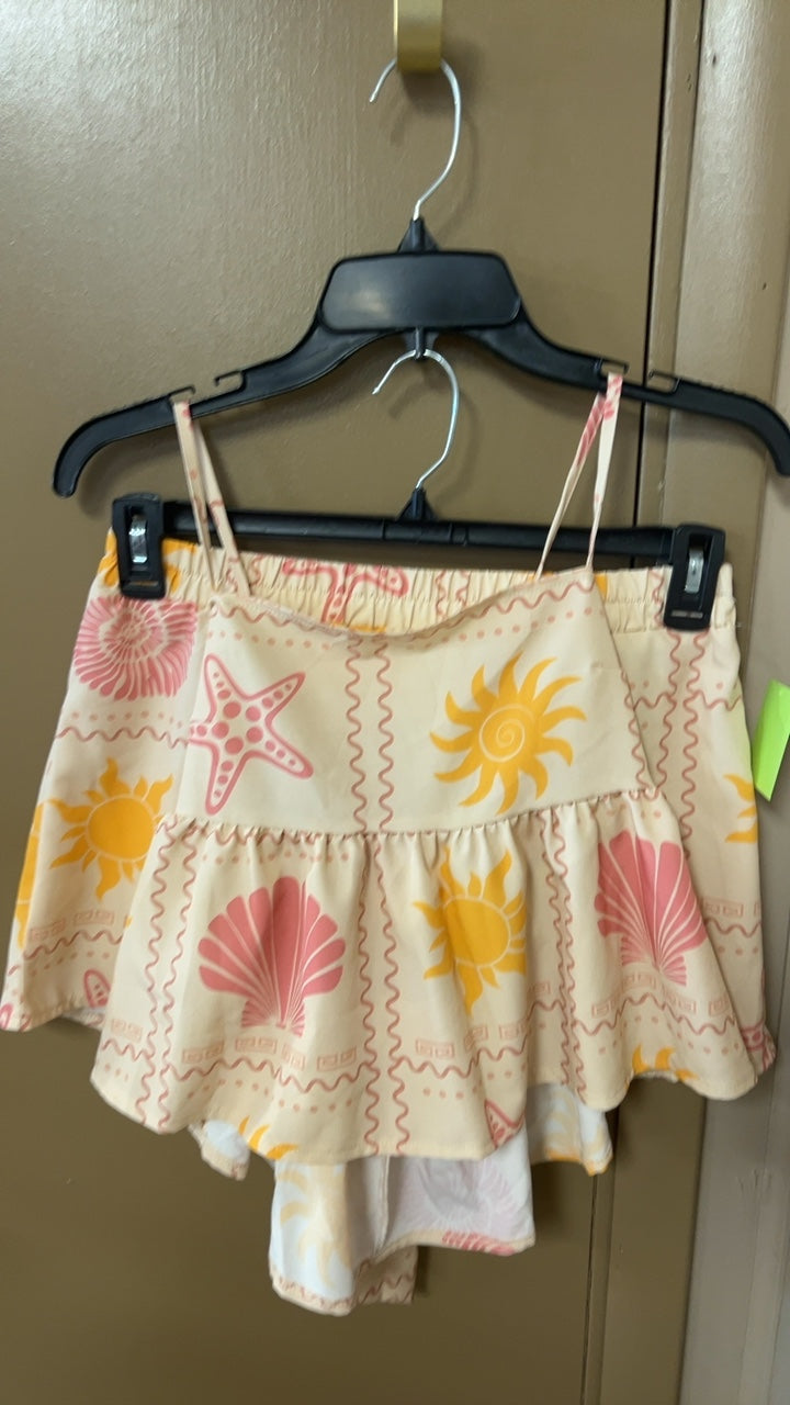 2 piece set Medium pink and yellow