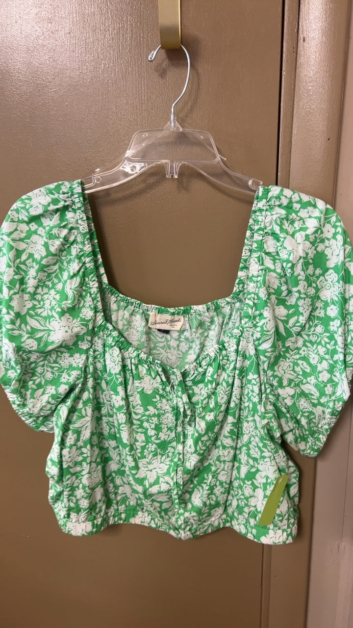 Universal Thread Blouse Large Green and white