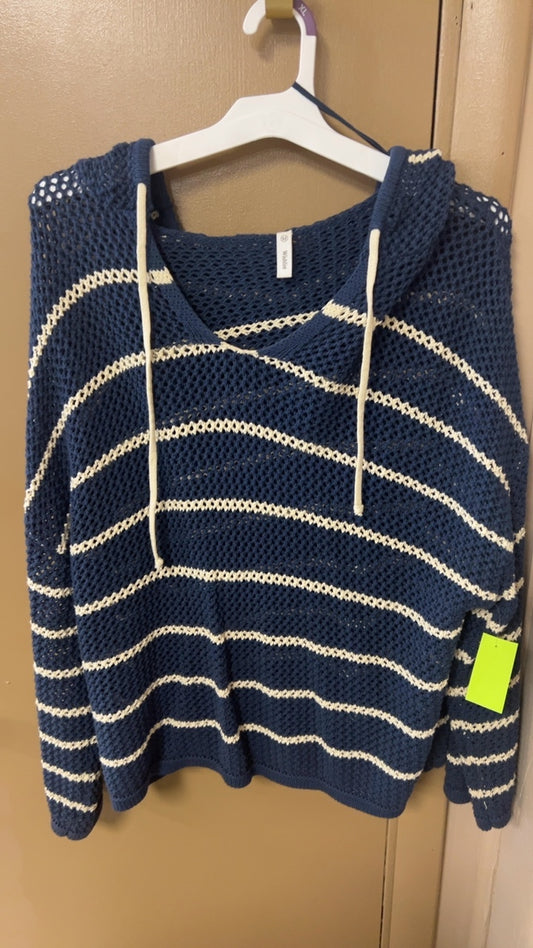 Hoodie Medium Navy blue and white