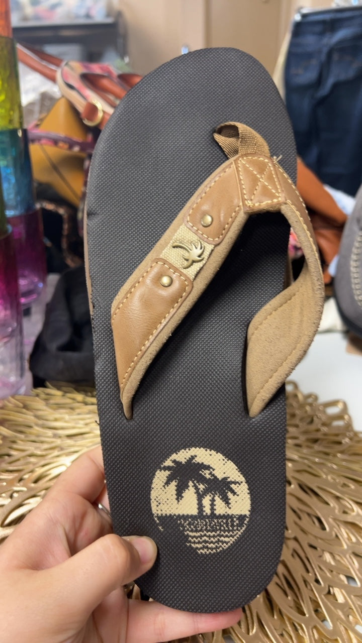 Flip Flops Mens 9 Beige