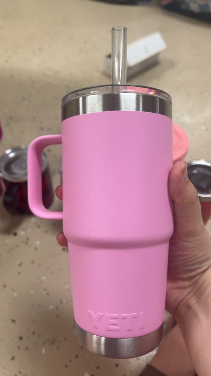 YETI Bottle with Straw Pink