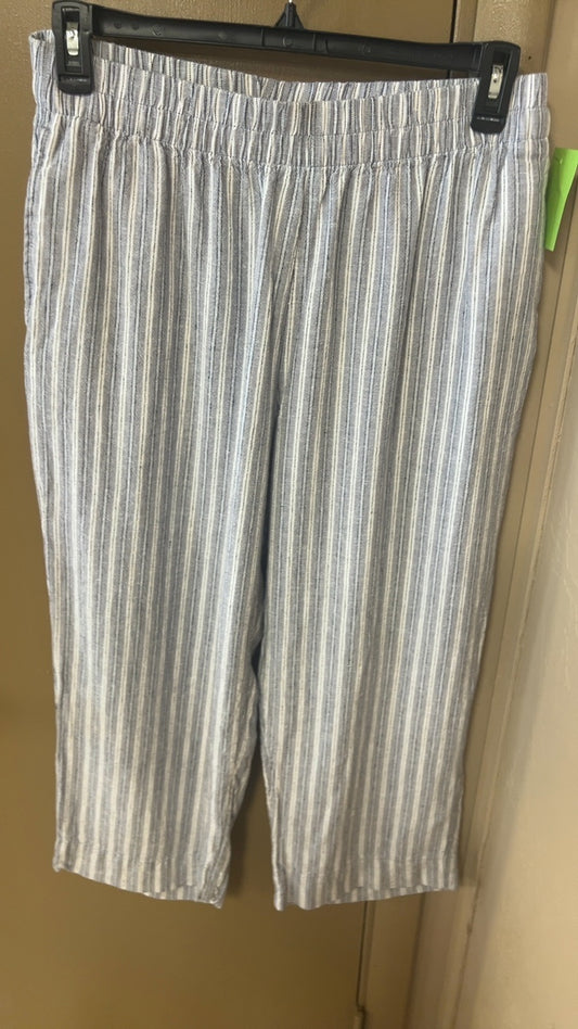 Pants Large Blue gray and white stripes