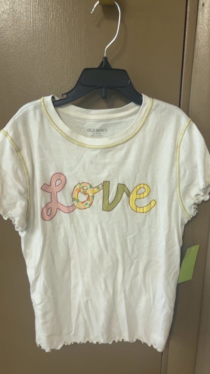 OLD NAVY T-Shirt YOUTH 14/16 Cream