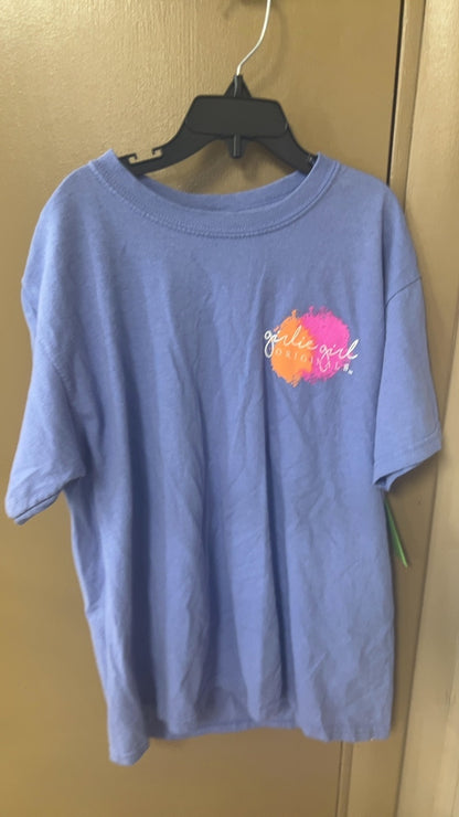 Girlie Girl T-Shirt YOUTH Large Light blue