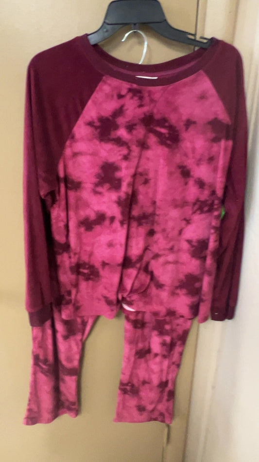 Pajama Set Large Pink and Maroon