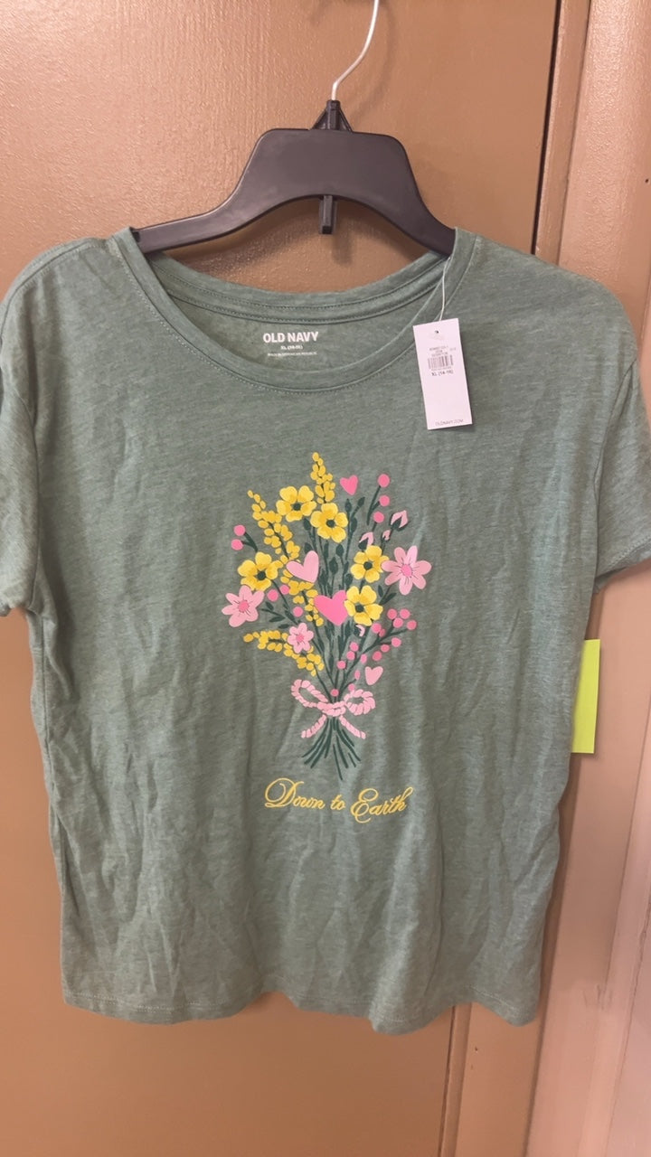 OLD NAVY T-Shirt YOUTH 14/16 Green