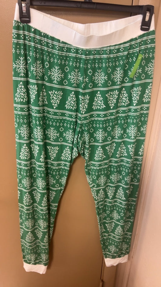 Pajama Set Medium Green and White