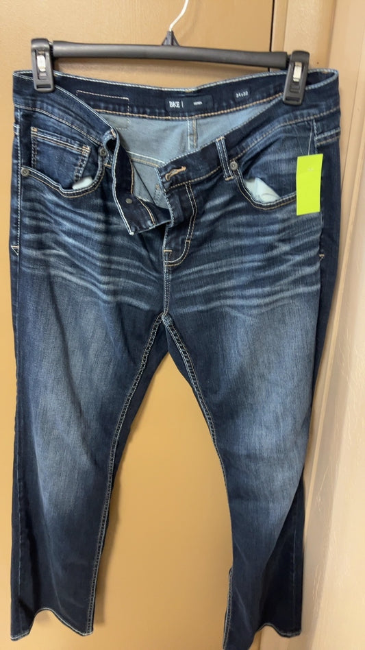 BKE Pants Mens 34x32 Dark blue with fading