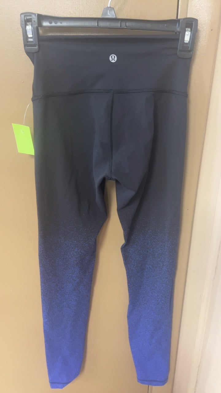 Lululemon Leggings Small Black with blue gradient pattern