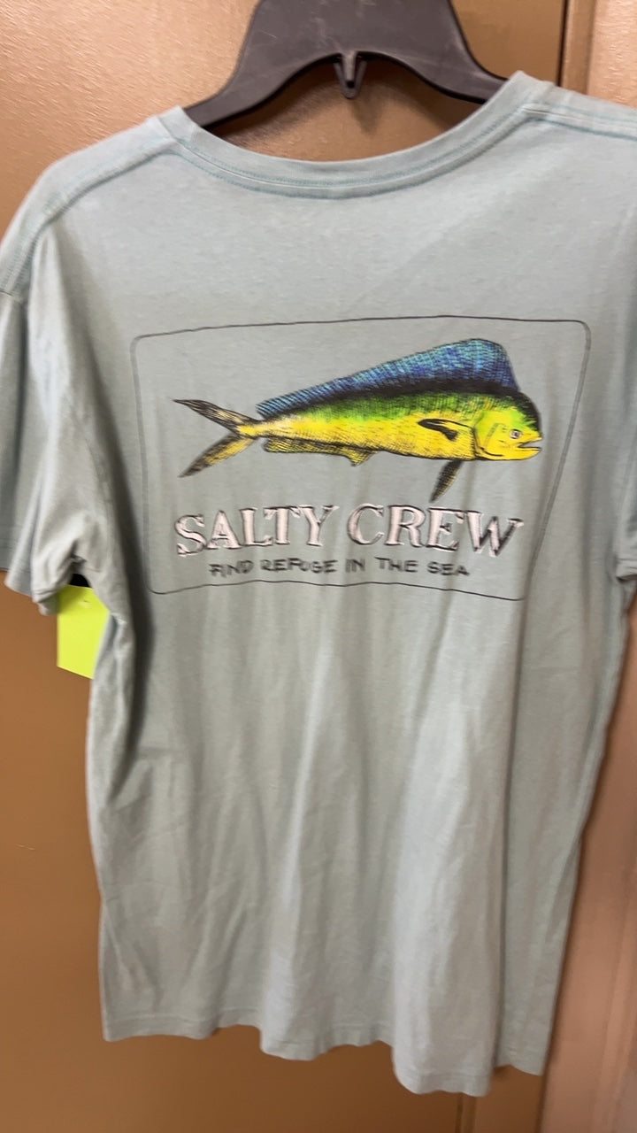 Salty Crew T-Shirt MENS MEDIUM Light Gray