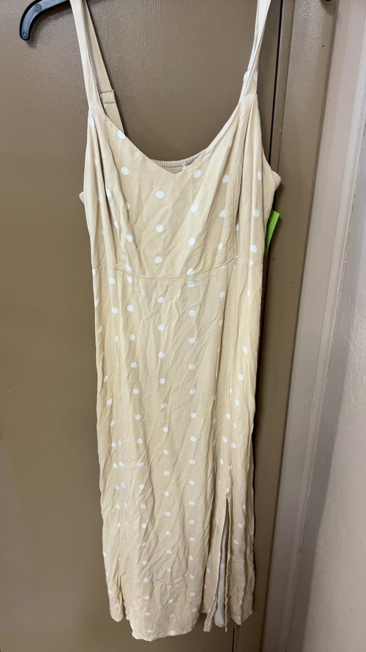 Old Navy Dress Large Beige with white polka dots