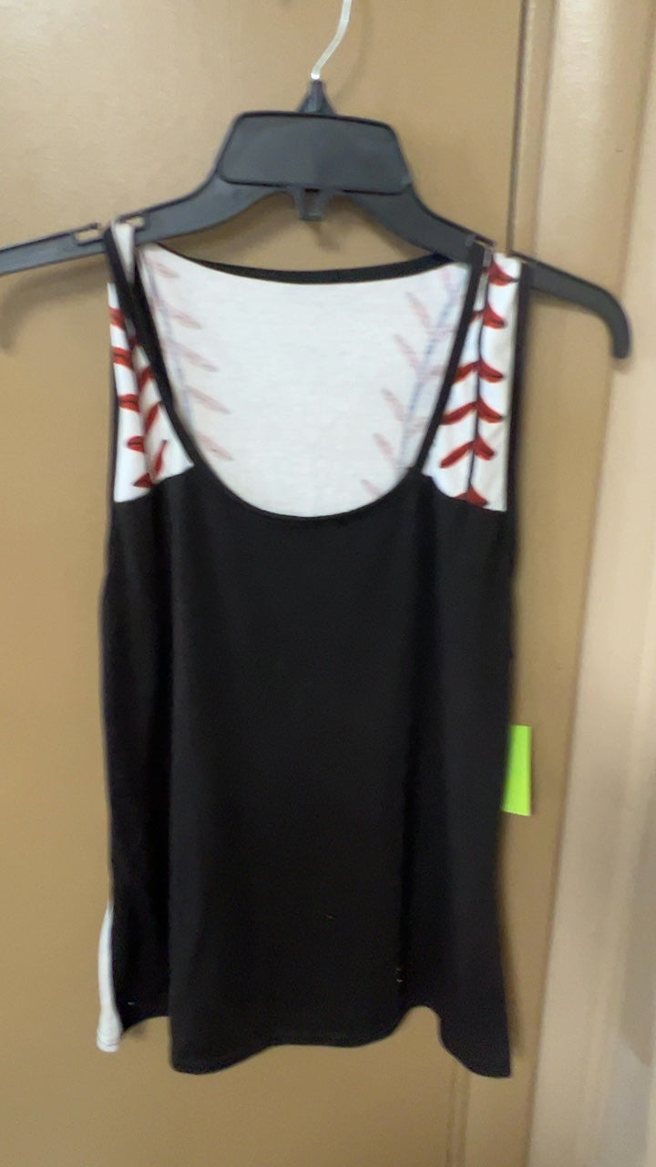 Top Medium Black and white red accents