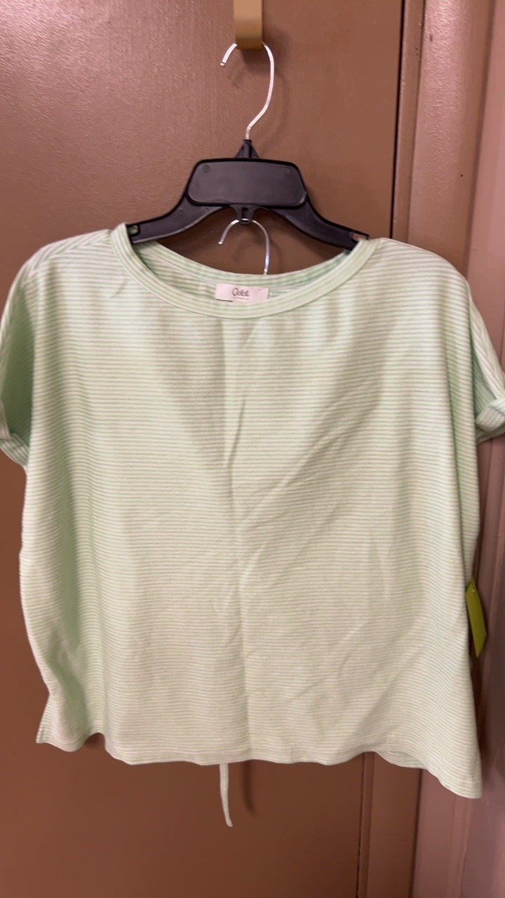 Calee 2 piece set Medium/ Light Green with White Stripes