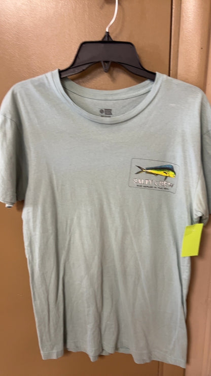 Salty Crew T-Shirt MENS MEDIUM Light Gray