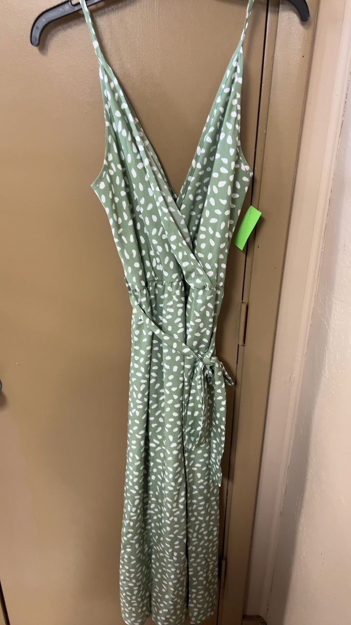 Dress Large Green with white dots