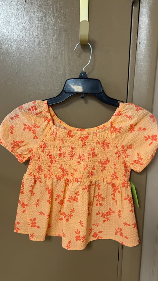 Top youth 8 Peach with red floral pattern