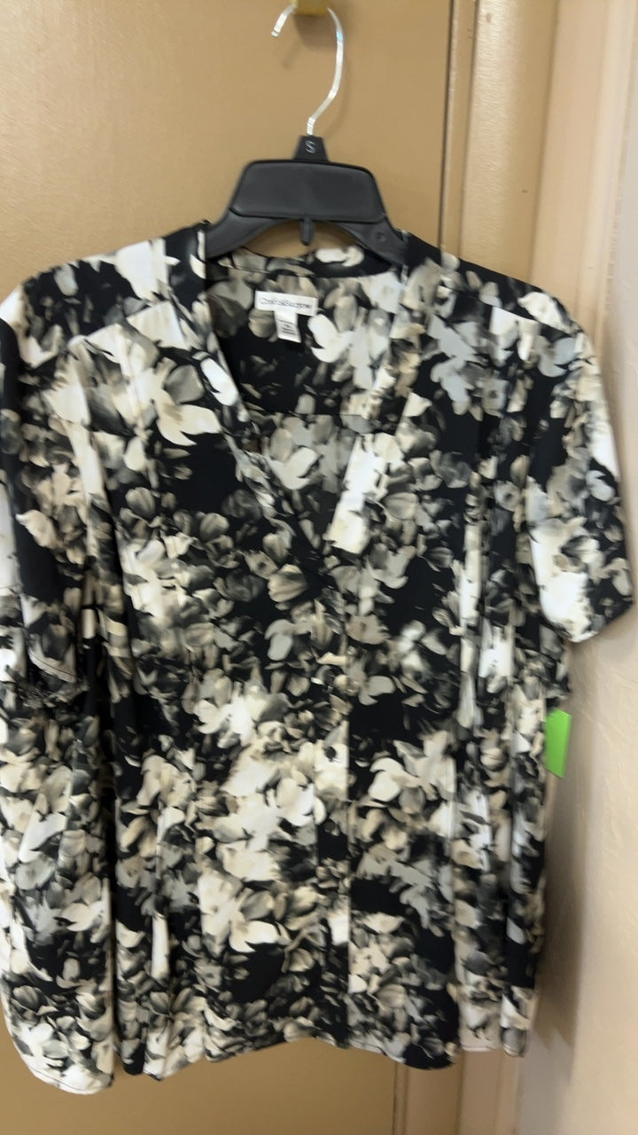 Croft & Barrow Blouse 3XL Black and white