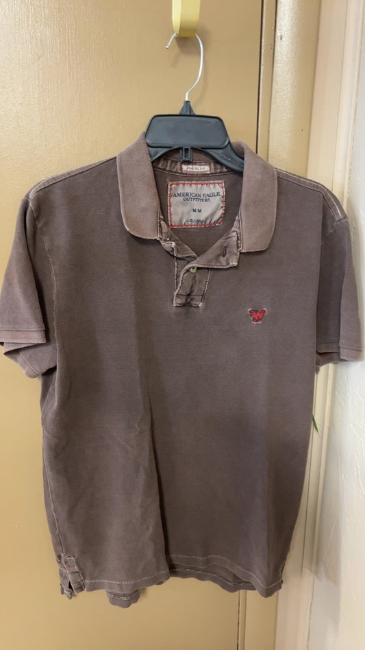 American Eagle Polo Shirt MENS MEDIUM Brown