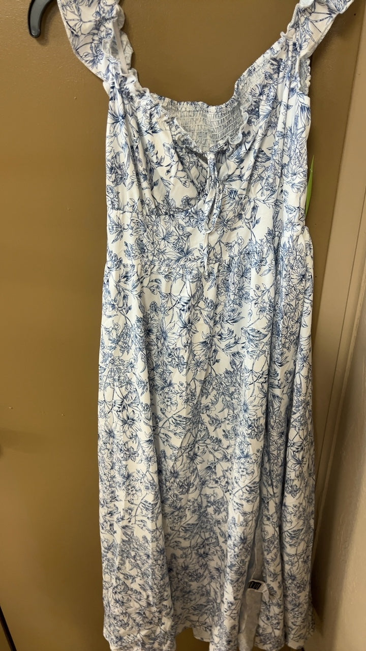 Dress Large White and Blue