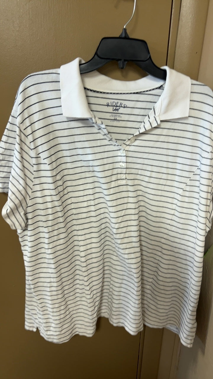 Lee Shirt 3XL White with navy stripes
