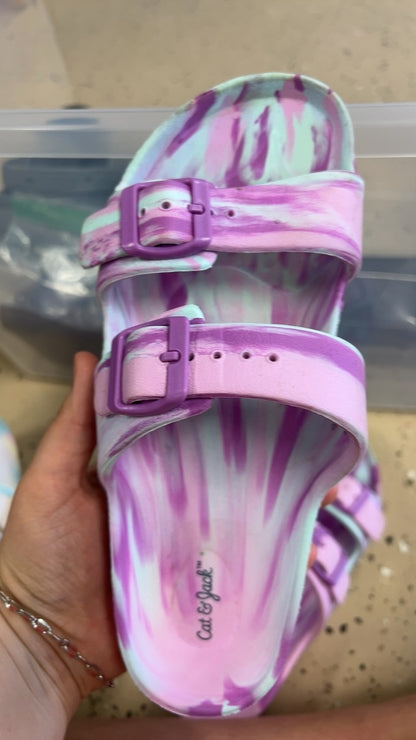 Cat & Jack Sandals Youth 4 Pink, purple, white