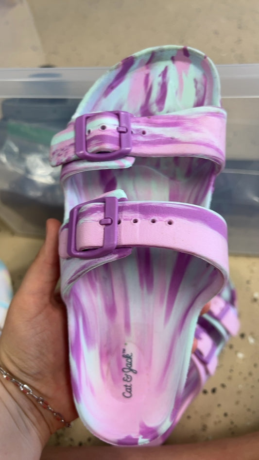 Cat & Jack Sandals Youth 4 Pink, purple, white