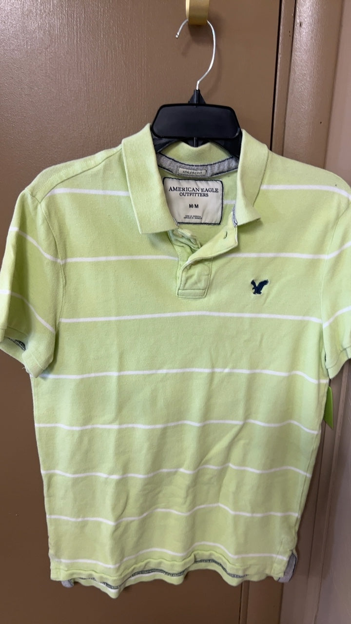 American Eagle Polo Shirt Medium Light Green