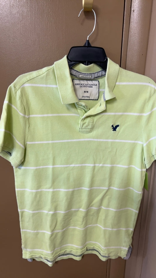 American Eagle Polo Shirt Medium Light Green