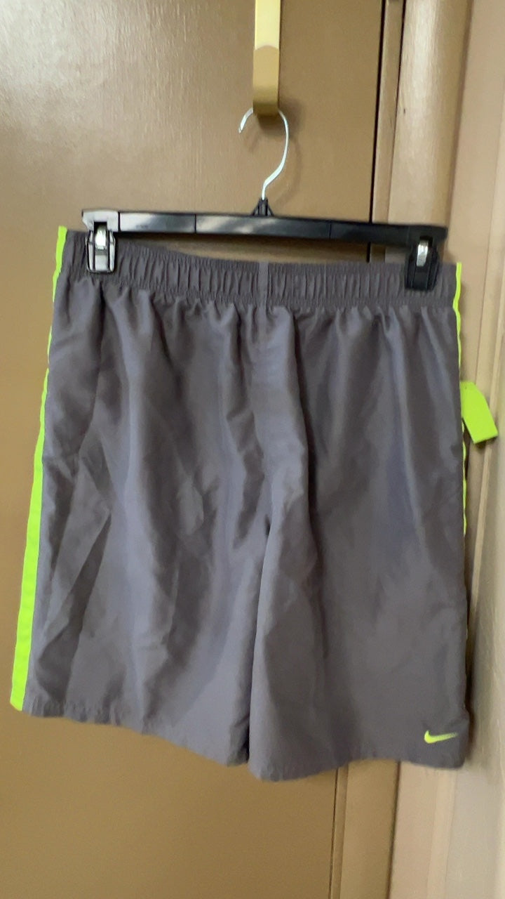 Nike Shorts MENS Large Gray with neon yellow accents