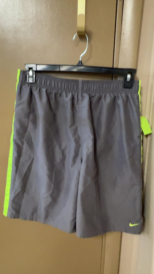 Nike Shorts MENS Large Gray with neon yellow accents