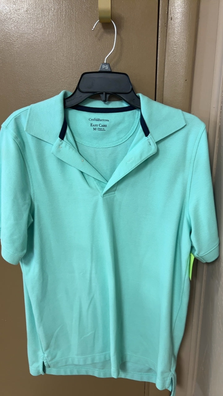 Crofts & Barrow Polo Shirt MENS MEDIUM Light Blue