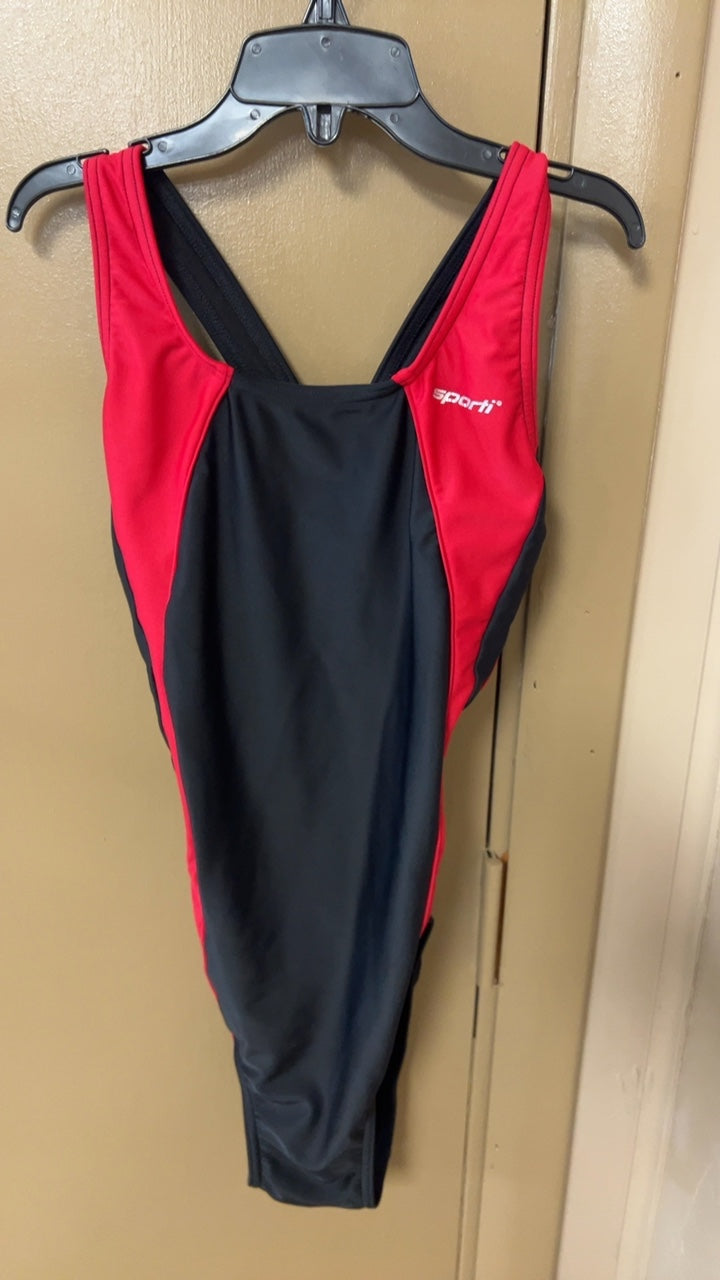 Sporti Swimsuit Youth Red and Black
