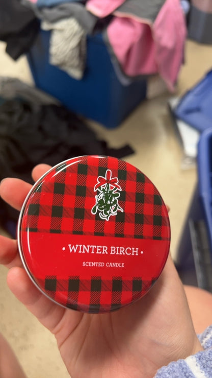 Candle Red and black plaid