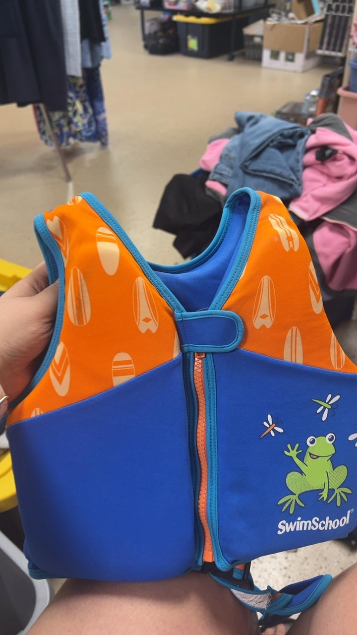SwimSchool Bathing Suit Blue and Orange