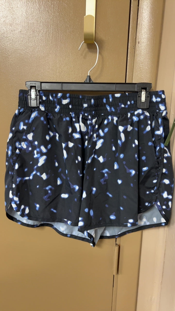 Shorts Medium Black with blue and white splatter pattern