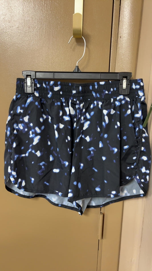 Shorts Medium Black with blue and white splatter pattern