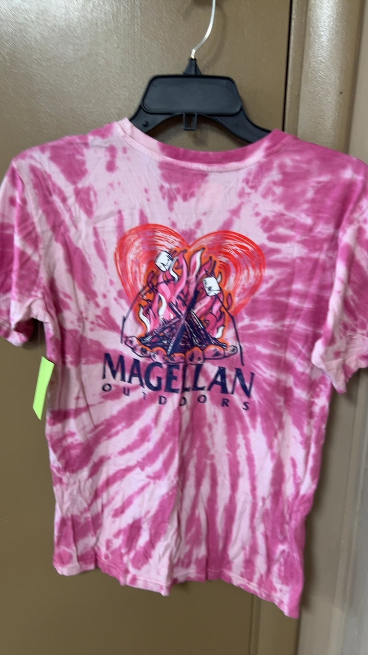 Magellan T-Shirt Youth XL Pink and white tie-dye